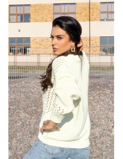 Nicaia sweater ladies' with ażurowym wzorem ecru, Merribel 2