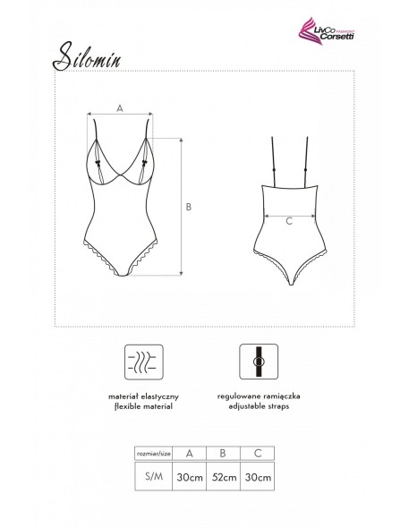 Silomin komplet koronkowy body + krótki...