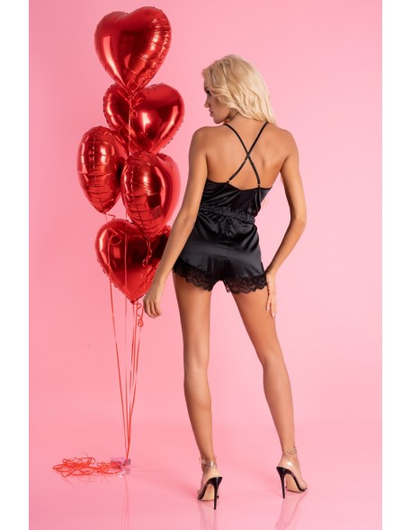 Tarissam body satynowe czarne kombinezon, Livia...