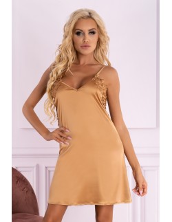 Ziveron satynowa koszulka nocna ze stringami złota, Livia...