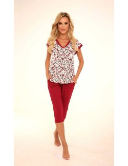 Mia piżama damska krótki rękaw s-2xl, De Lafense 489