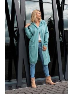 Amaral kardigan ladies' long with hood mint, Merribel