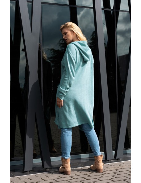 Amaral kardigan ladies' long with hood mint,...