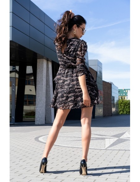 Saphir dress women's mini black with patterns, Merribel d165