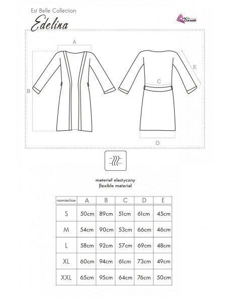 Edelina satin bathrobe ladies' navy blue, Livia...