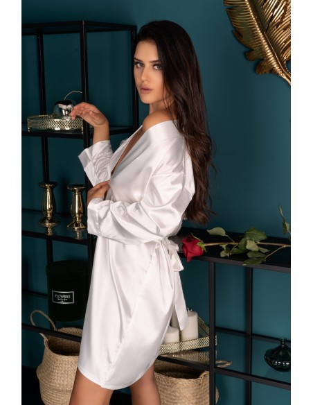 Edelina satin bathrobe ladies' pearl, Livia Corsetti lc 90520