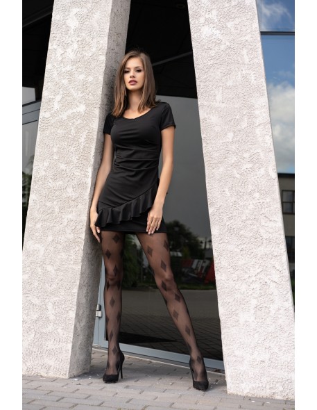 Linanam rAjstopy patterned 30 den black, Livia...