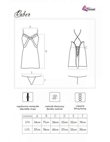 Raber satynowa koszulka nocna ze stringami...