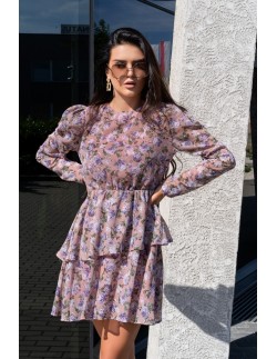 Gerasin dress women's mini with long sleeve purple,...