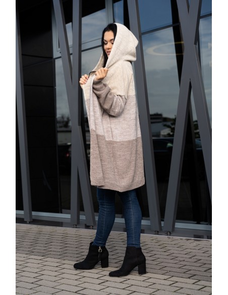 Avami kardigan ladies' with hood beige, Merribel