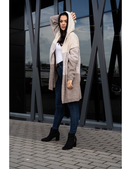 Avami kardigan ladies' with hood beige, Merribel