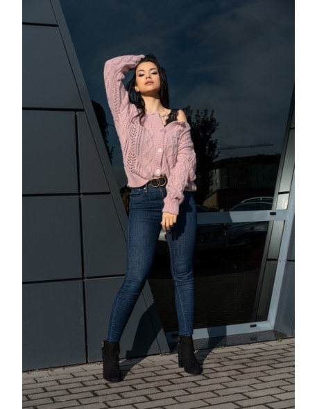 Boniqe sweater ladies' fastened openwork...