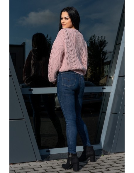 Boniqe sweater ladies' fastened openwork...