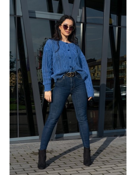 Boniqe sweater ladies' fastened openwork...