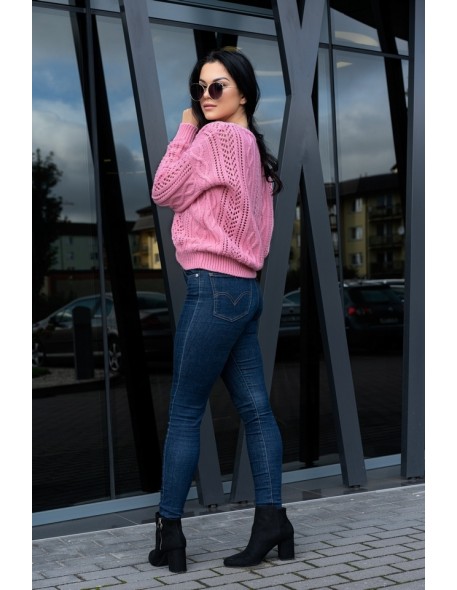 Boniqe sweater ladies' fastened openwork...