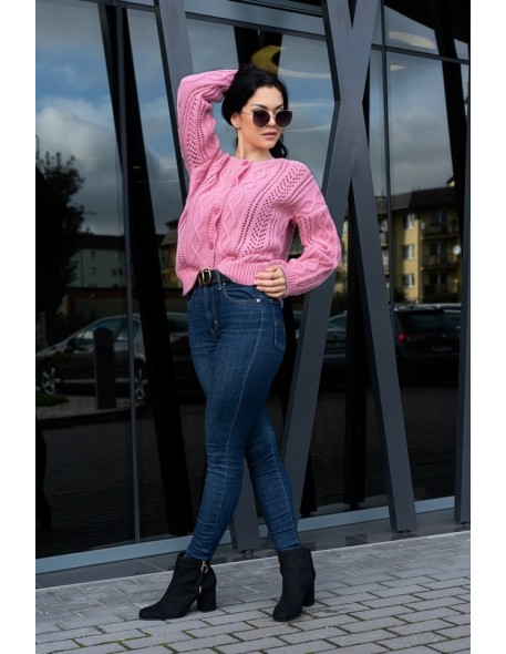 Boniqe sweater ladies' fastened openwork...