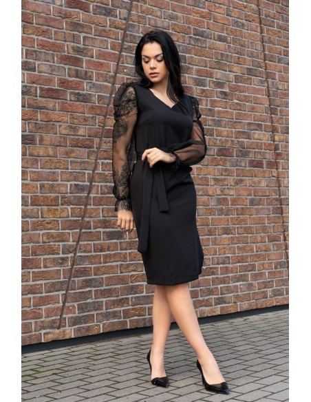 Ereve dress women's midi with decorative sleeves black, Merribel d08