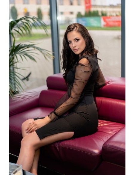 Ereve dress women's midi with decorative sleeves black, Merribel d08