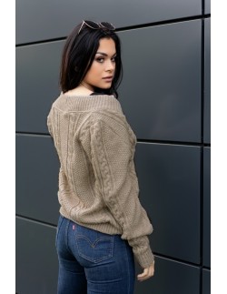 Mirila sweater ladies' fastened ozdobny splot beige,... 2