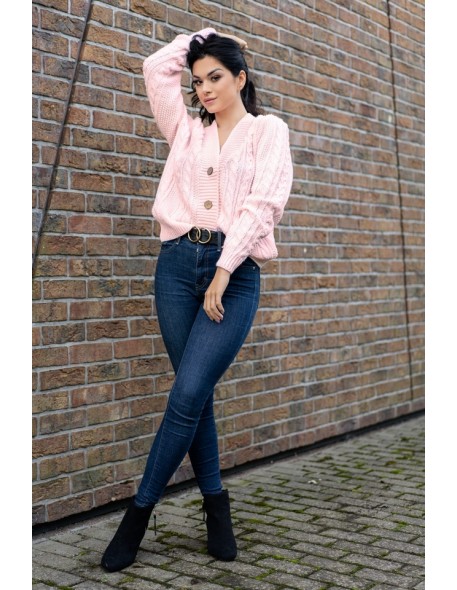 Mirila sweter damski zapinany ozdobny splot...