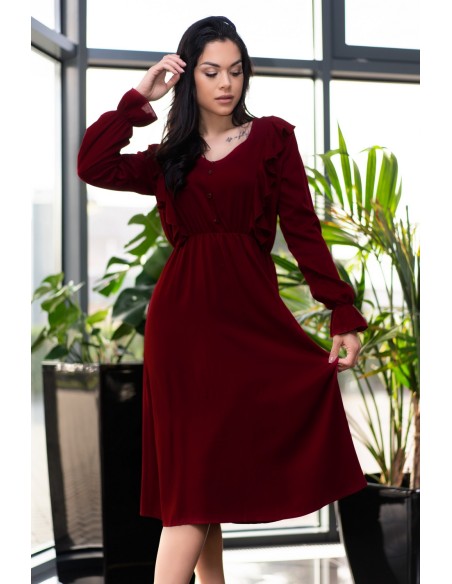 Ratsim dress women's midi with long sleeve cherry, Merribel d09