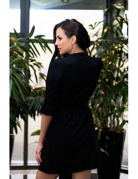 Rien sukienka damska mini z rękawem 3/4 czarna, Merribel d1006