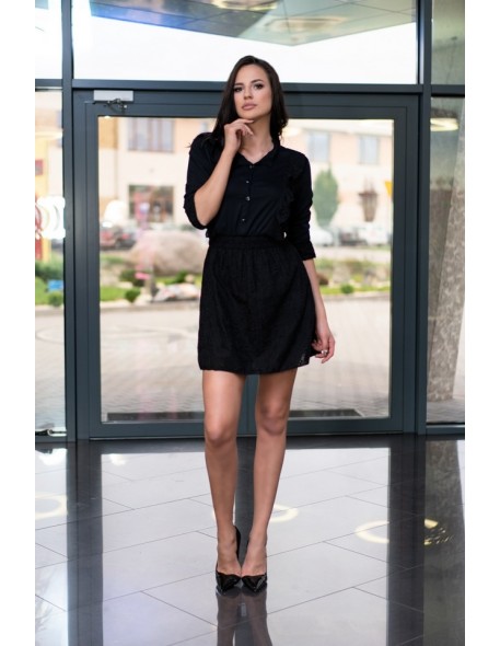 Rien dress women's mini with 3/4 sleeve black,...