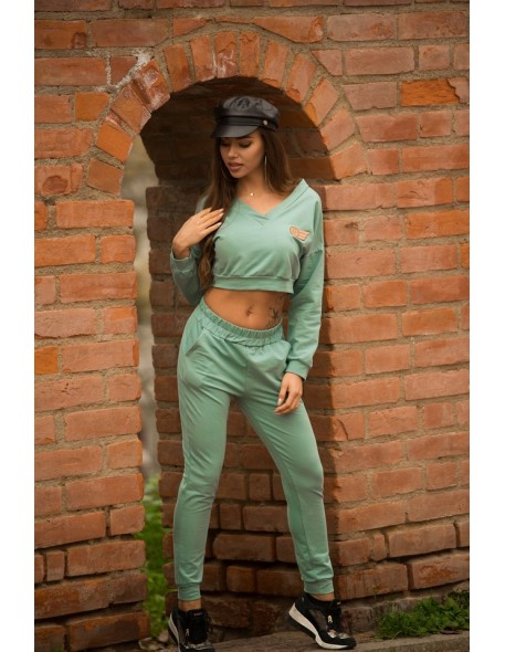 Siment tracksuit set ladies' blouse and trousers mint, Merribel 1109