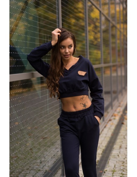 Siment dres komplet damski bluza i spodnie granatowy, Merribel 1109