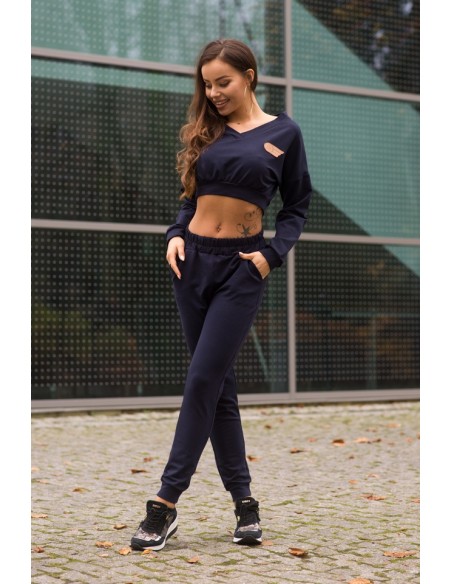 Siment dres komplet damski bluza i spodnie granatowy, Merribel 1109