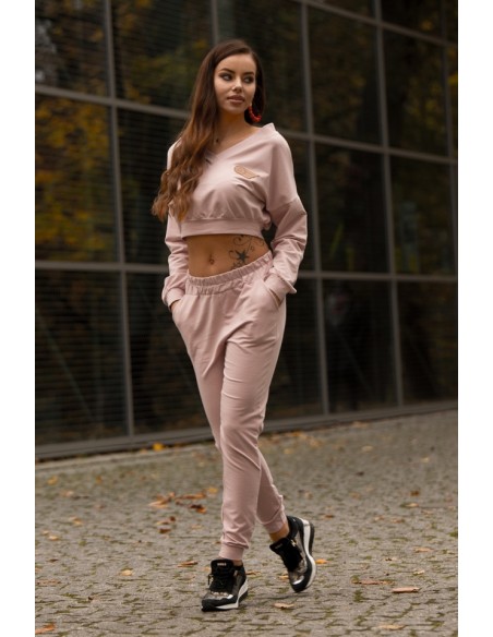 Siment tracksuit set ladies' blouse and trousers powdery, Merribel 1109