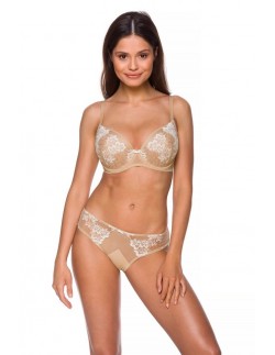 Brazyliany damskie beżowe figi Lupoline 2250, koronka w...