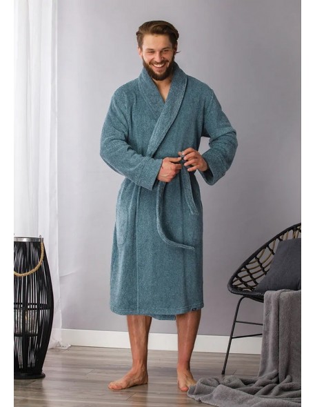 Male bathrobe ciepły long Key MGL 190 B21