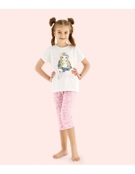 piżama dziewczęca z krótkim rękawem Donella 10108       