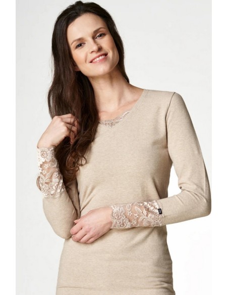 Undershirt ladies' with long sleeve hot touch Key LVD 729 4