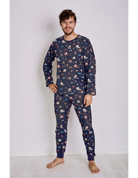 Pajamas świąteczna men's long Taro Mikołaj 2840