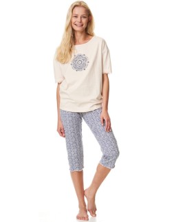 Pajamas women's 3/4 trousers short sleeve Key LNS 744 A23 2