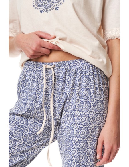Pajamas women's 3/4 trousers short sleeve Key LNS 744 A23