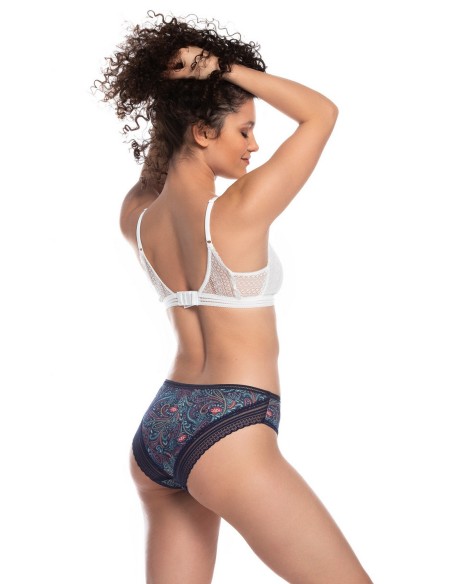 Figi damskie bikini Lama L-1514BI z delikatnym wykończeniem w kolorze czarnym