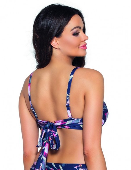 Biustonosz kąpielowy usztywniany Ava Navy Flowers sk167