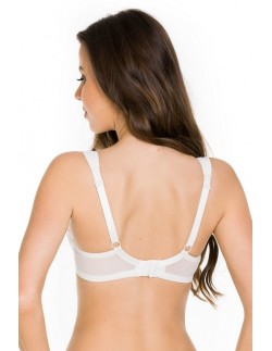 Biały biustonosz Mediolano Jasmin plunge 19150, koronkowy 2
