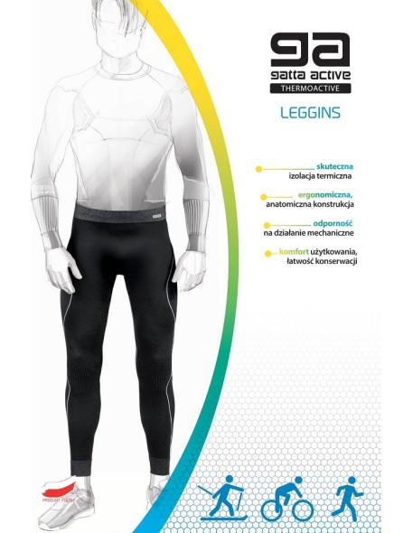 Legginsy sportowe termoaktywne męskie Gatta Blanc Basic Thermoactive 44017 