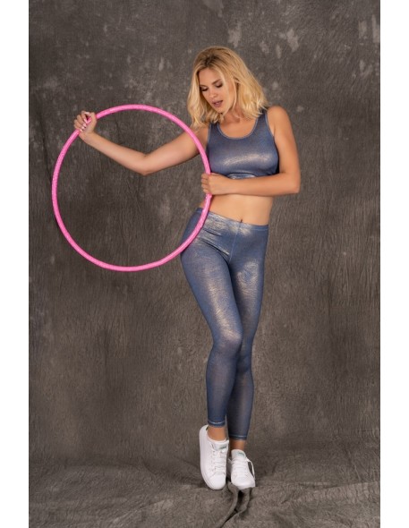 Gym komplet damski legginsy i top niebieski,...