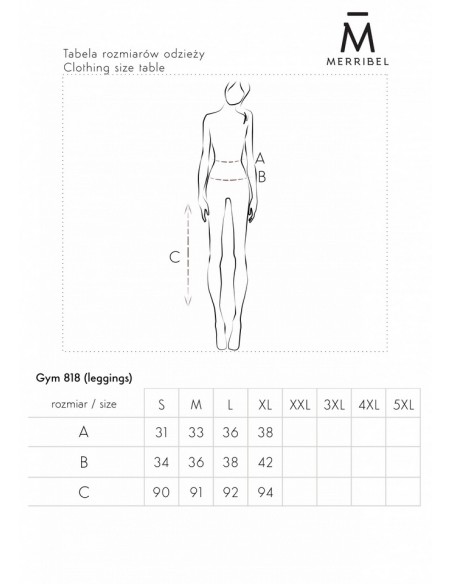 Gym komplet damski legginsy i top niebieski, Merribel 818