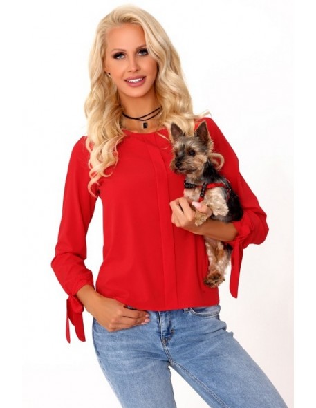 Blouse emelynna red 85287, Merribel