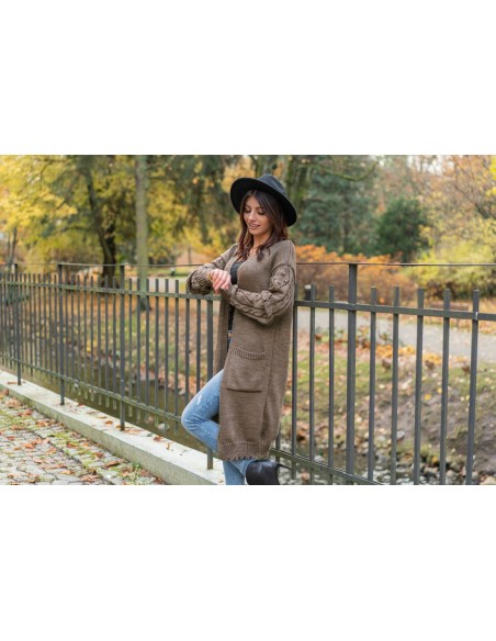 Kardigan Żakiet Marynarka Delaina Mocca, Merribel