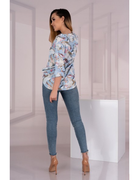 Kalena blouse women's 3/4 sleeve błękitna with...