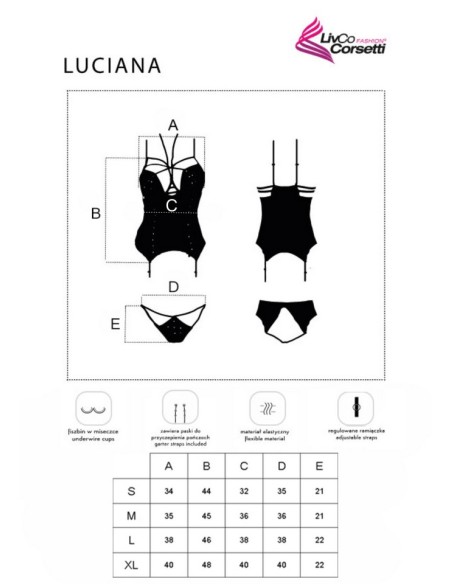 Gorset Luciana Shades of Black Collection, Livia Corsetti