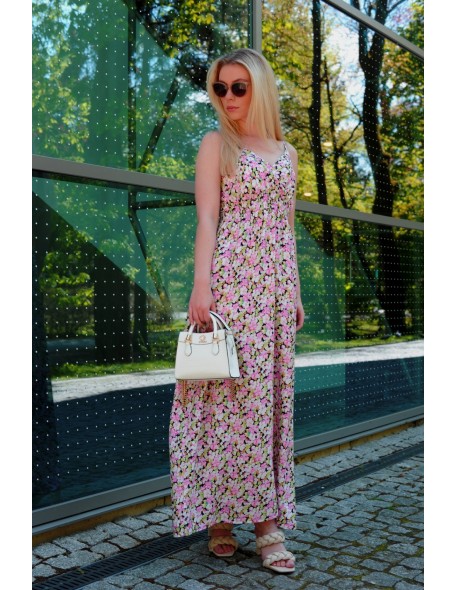 Flolala Pink/Różowa letnia zwiewna dress maxi...