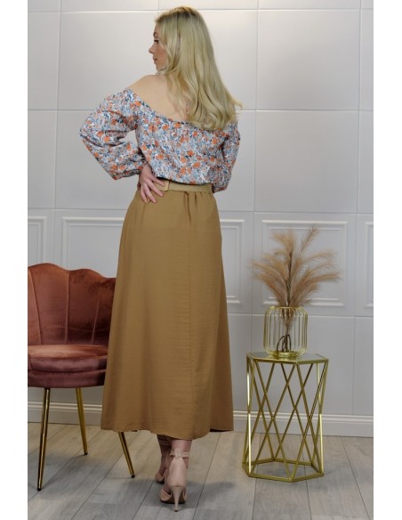 zwiewna long skirt Lulineta Karmelowa/Camel, Merribel